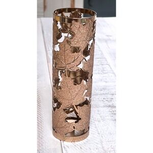 Bath & Body Works Rose Gold Maple Leaf Glitter 3-Wick Candle Holder Sleeve